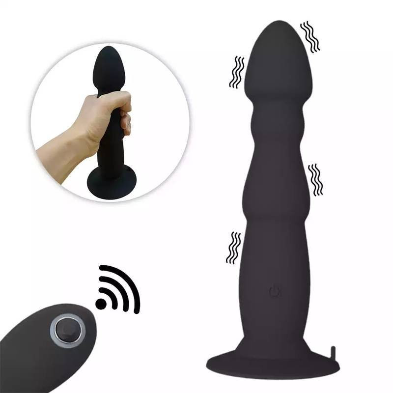 Plug Anal Escalonado Ventosa Vibro E Controle Remoto X Cm