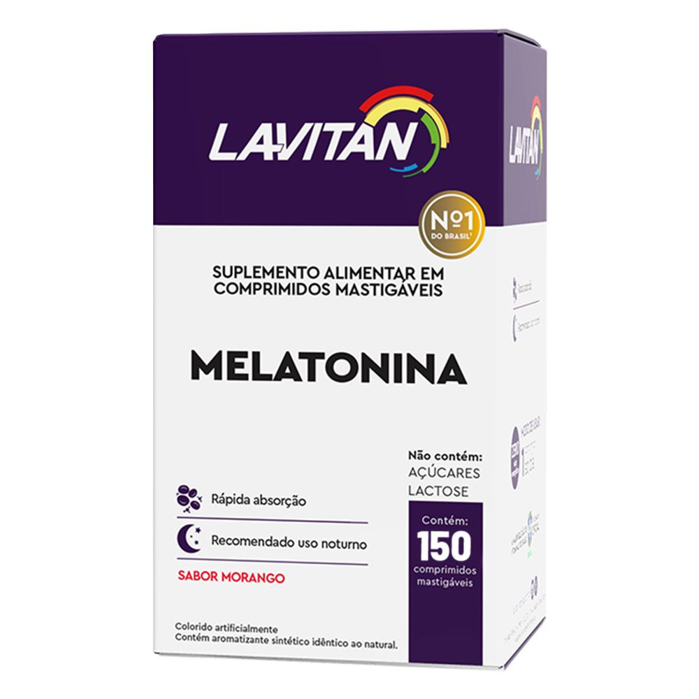 Lavitan Suplemento Alimentar Melatonina 150 Comprimidos Mastigáveis Sabor Morango CIMED - 3542