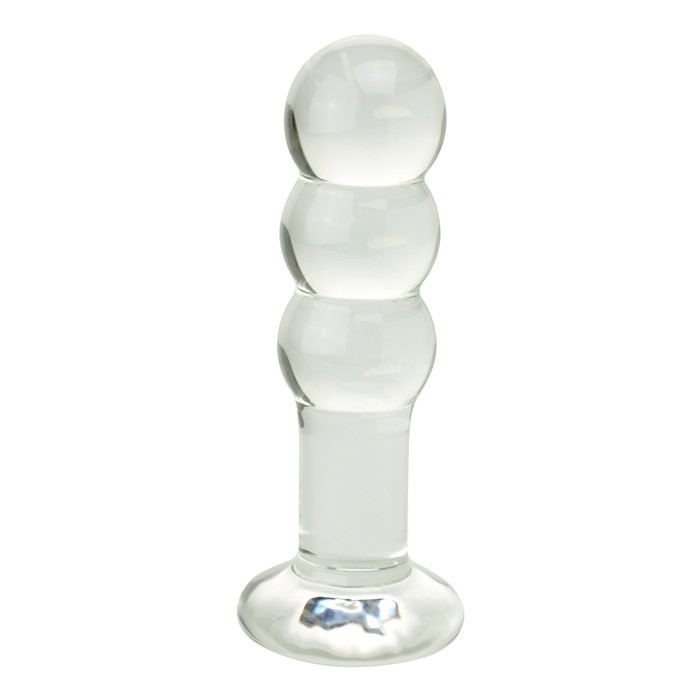 Plug Anal com 3 Esferas de Vidro e Base - Glass Spheres