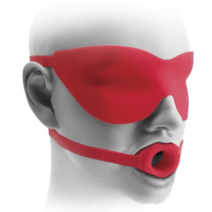 Mordaça em Forma de Aro com Máscara - Large Open Gag & Mask - Pipedream