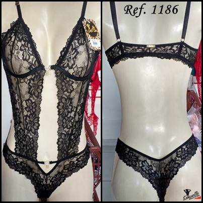 Body Renda Strass Deluxe Sensuelle 1186