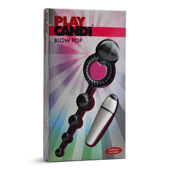 Anel Peniano com Cordão de Bolas Anais e Cápsula Vibratória - Blow Pop - Play Candi