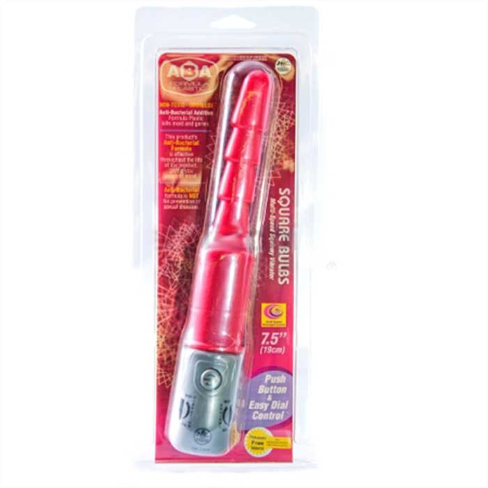 Penetrador rotativo vermelho - ROTATING PENIS SQUARE BULBS - NANMA