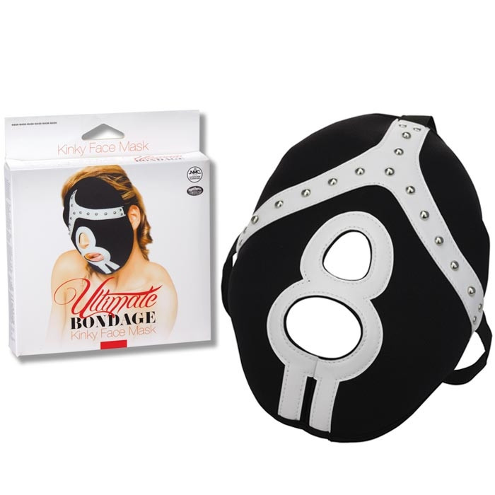 Máscara para fetiche com abertura para o nariz e boca - ULTIMATE BONDAGE KINKY FACE MASK - NANMA