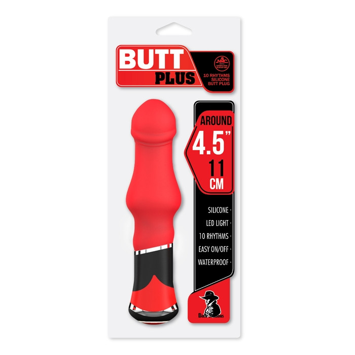 Plug anal 10 velocidades com esfera massageadora e detalhes em metal