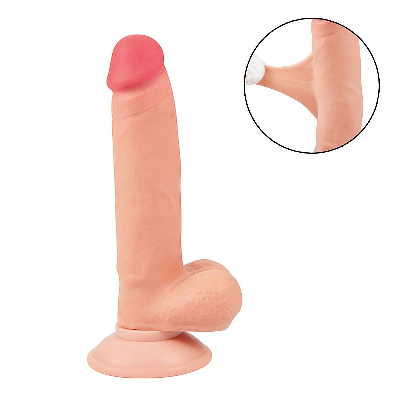 Pênis Realístico com ventosa Removível e Dupla Camada - 17,5cm - 7224
