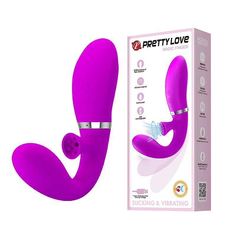Vibrador de ponto G e clitóris - Desirable Magic Finger - Função Sucção - Pretty Love - 7229