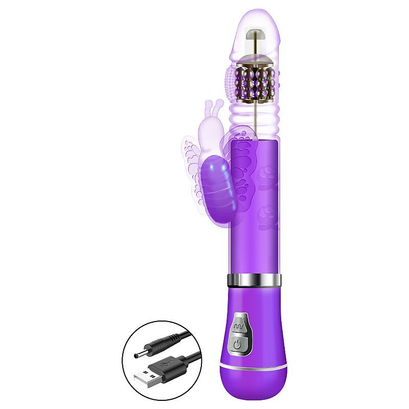 Vibrador Rotativo de Borboleta com Vai e vem - Recarregável - 7171