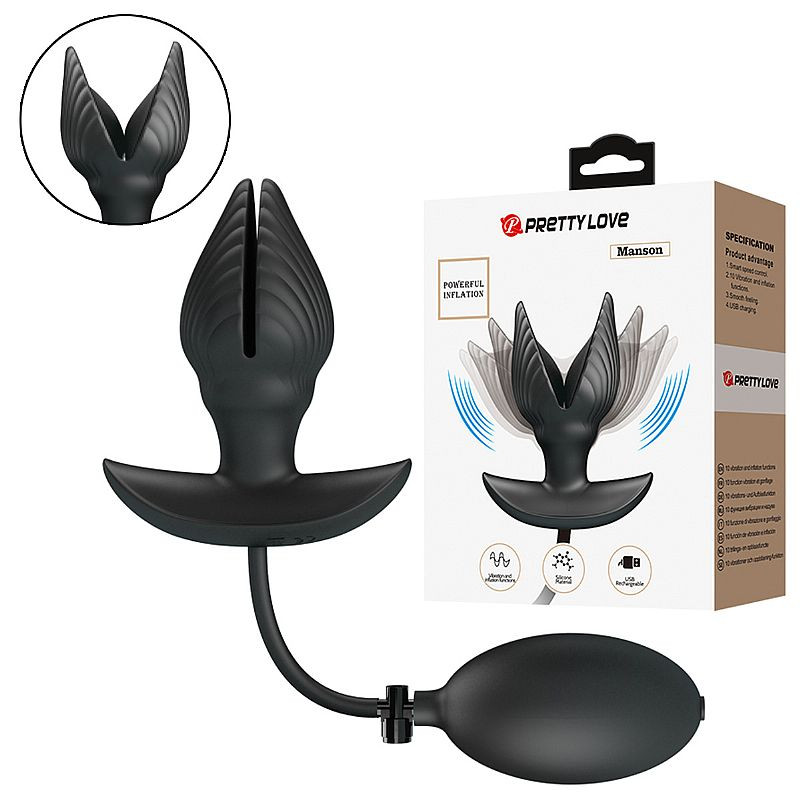 Plug Anal Inflável com Vibrador - Manson - Pretty Love - 7179