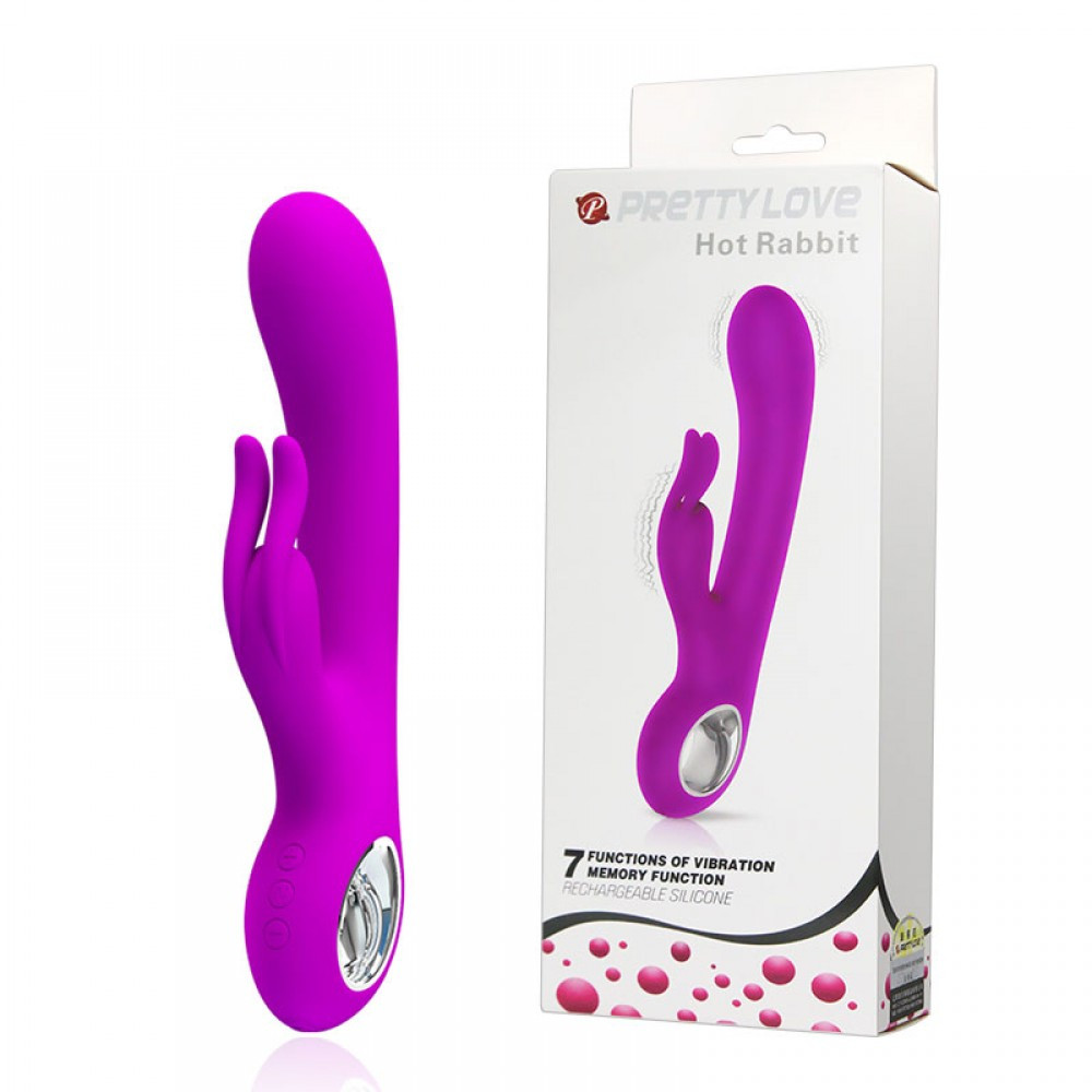 Vibrador com Estimulador Clitoriano e 7 Modos de Vibração - PRETTY LOVE HOT RABBIT - 2853