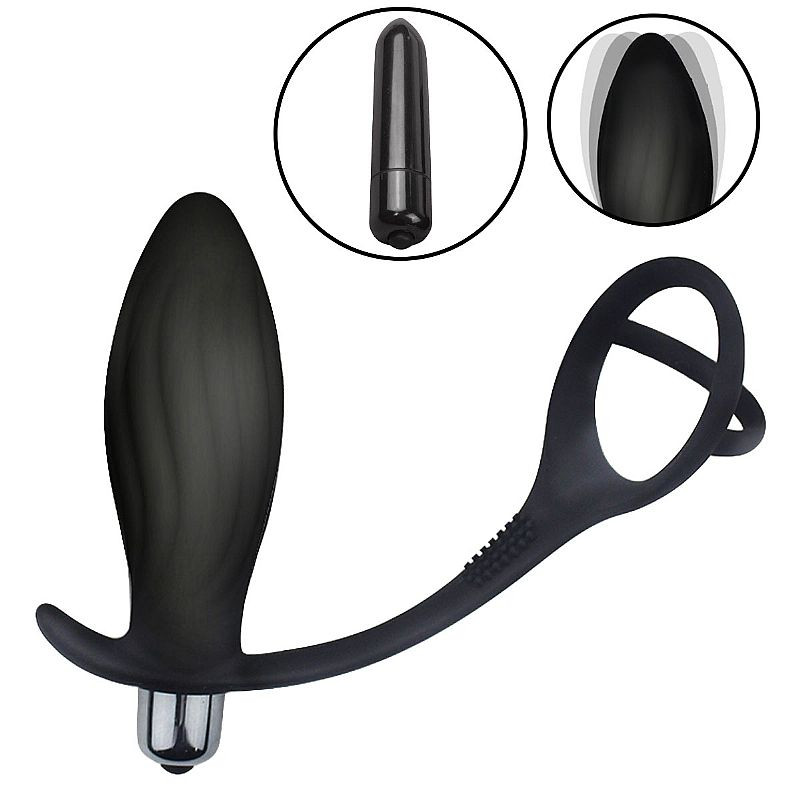 Plug para Próstata em Silicone com Anel Duplo - 7208