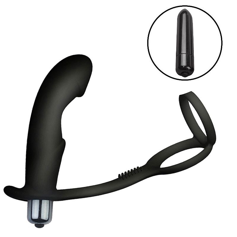 Vibrador de Próstata em Silicone com Anel Duplo - 7209