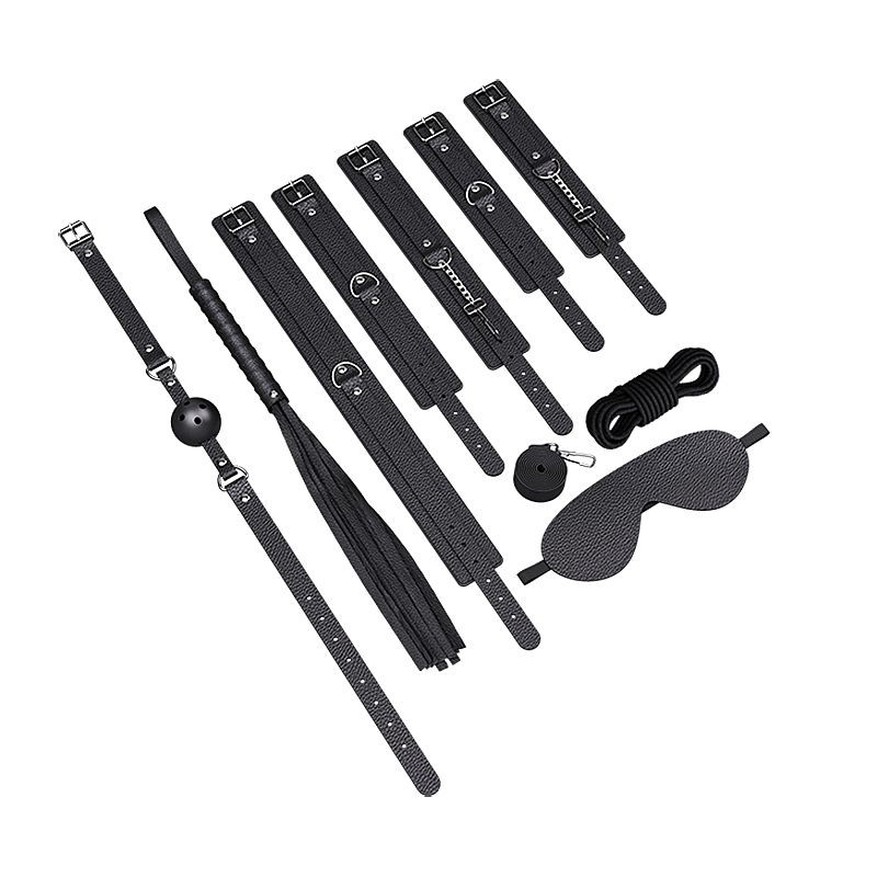 Kit com 8 Sado Erótico - Bandage BDSM - Preto - 3946