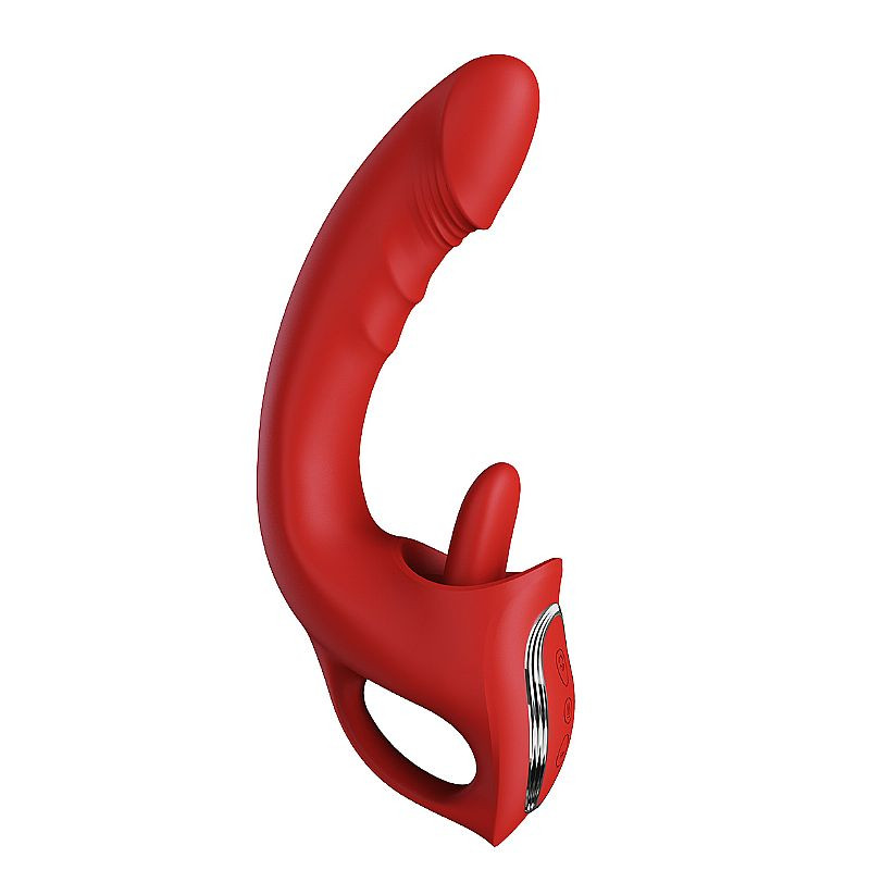 Vibrador de Ponto G e Clitóris com estimulador de Língua / Vai e vem - Com tela de LCD - 5821