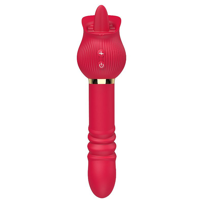 Vibrador de Ponto G e Clitóris Rosa com Língua e Vai e vem - 7186