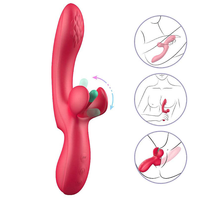 Vibrador de Ponto G e clitóris com Slap - Anna - 7764