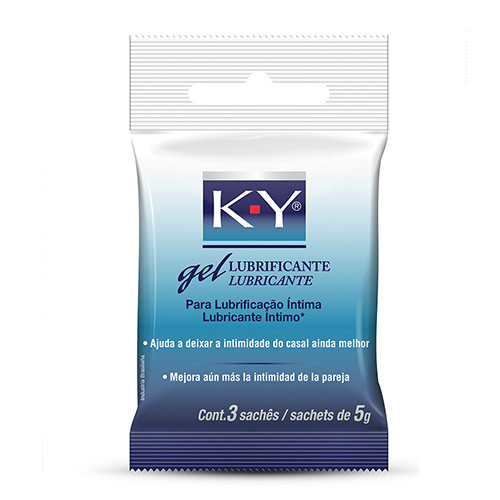 Lubrificante KY gel - 3 sachês 5 grs.