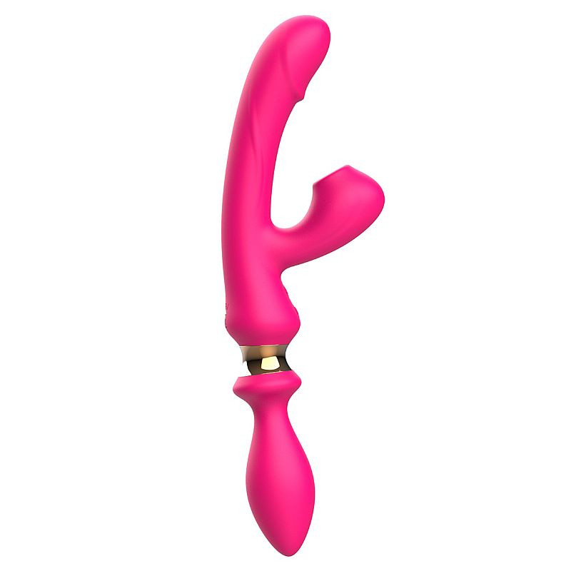 Vibrador de Ponto G e Clitóris com Plug Recarregável - 7706