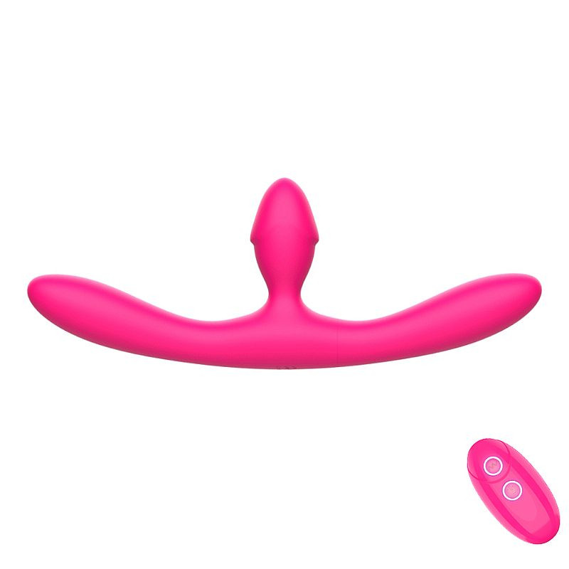  Vibrador de Ponto G Duplo Strapless Controle Remoto Recarregável - 7707