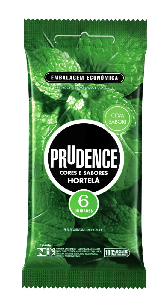 Preservativo Prudence Cores e Sabores Hortelã C/6 unidades