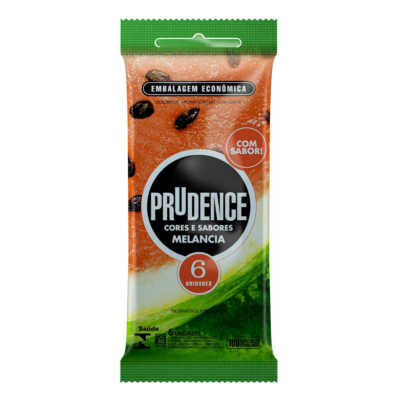 Preservativo Prudence Cores e Sabores - Melancia - 6 Unidades