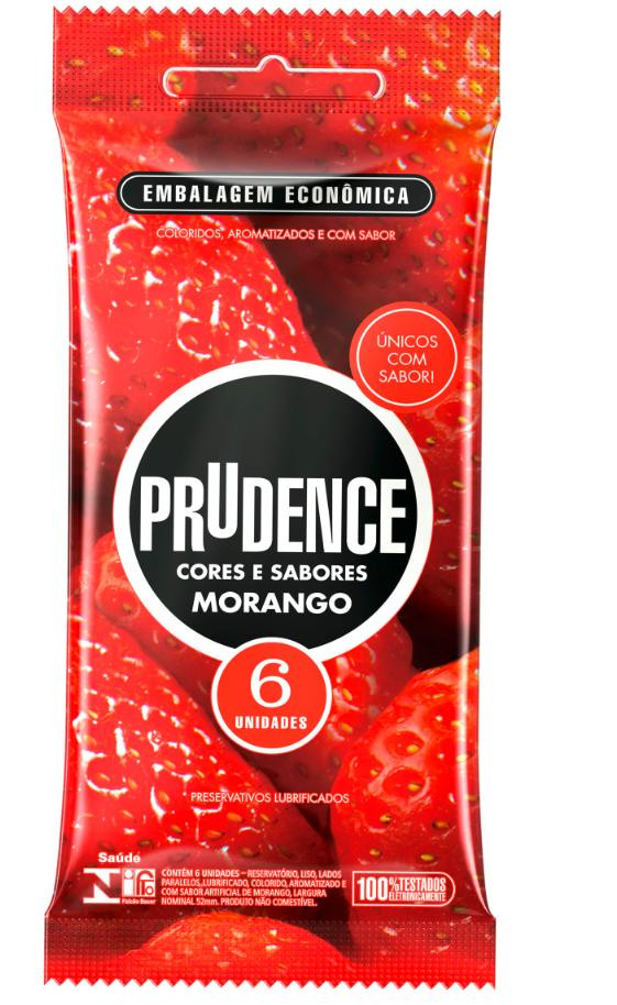 Preservativo Prudence Cores e Sabores Morango C/6 unidades