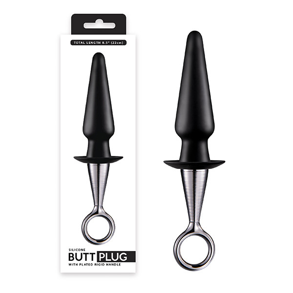 Plug Cone Silicone Butt 22cm - Com alça de Metal - 4673