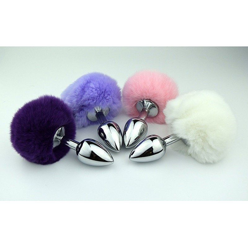 Plug Anal Metal Pompom - 4924 ( Cores Variadas) - 7.5x2,8 cm