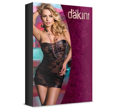 Mini Vestido Vinil Renda Dakini