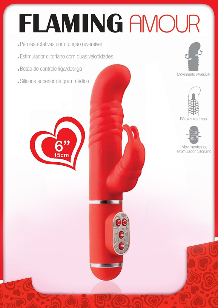 Vibrador ponto G com pérolas internas - FLAMING AMOUR - NANMA