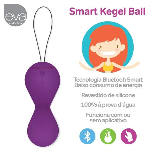 Smart Kegel Ball - Esfera de pompoar controlada por Aplicativo - Recarregável
