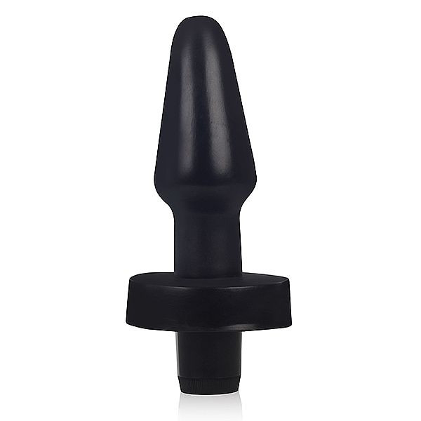 Plug Cônico 2 - 12 x 4,5 cm na cor preto - com vibrador multivelocidade