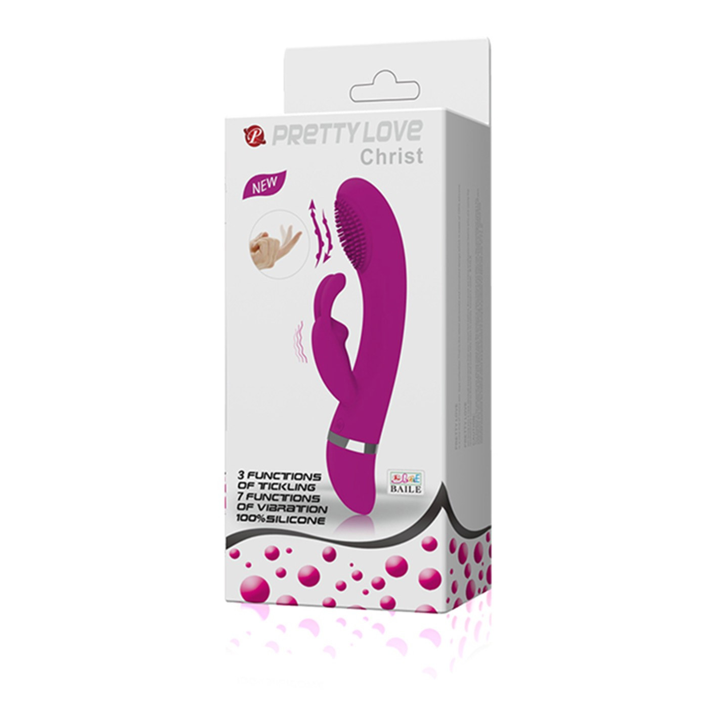 Vibrador de Silicone Ponto G com Plug Lateral Christ - Coleção Pretty Love