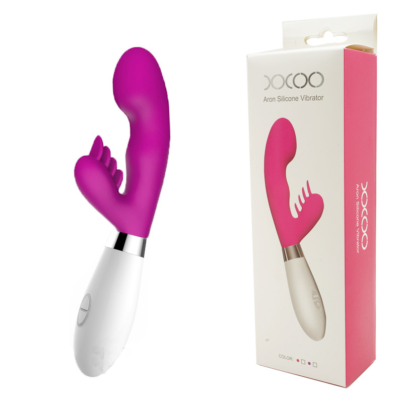 Vibrador Escalonado em Silicone com Estimulador Clitoriano - ARON - PG038