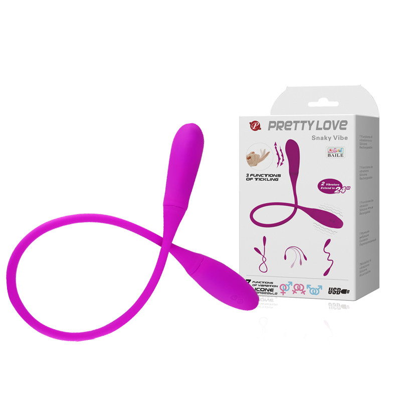 Vibrador Duplo Flexível com 7 Modos de Vibração - PRETTY LOVE SNAKY VIBE - ES004