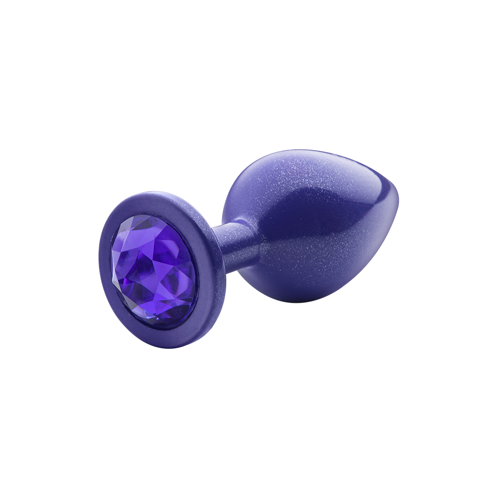 Lite Plug Roxo M com Glitter e Pedra Roxa - 6255G