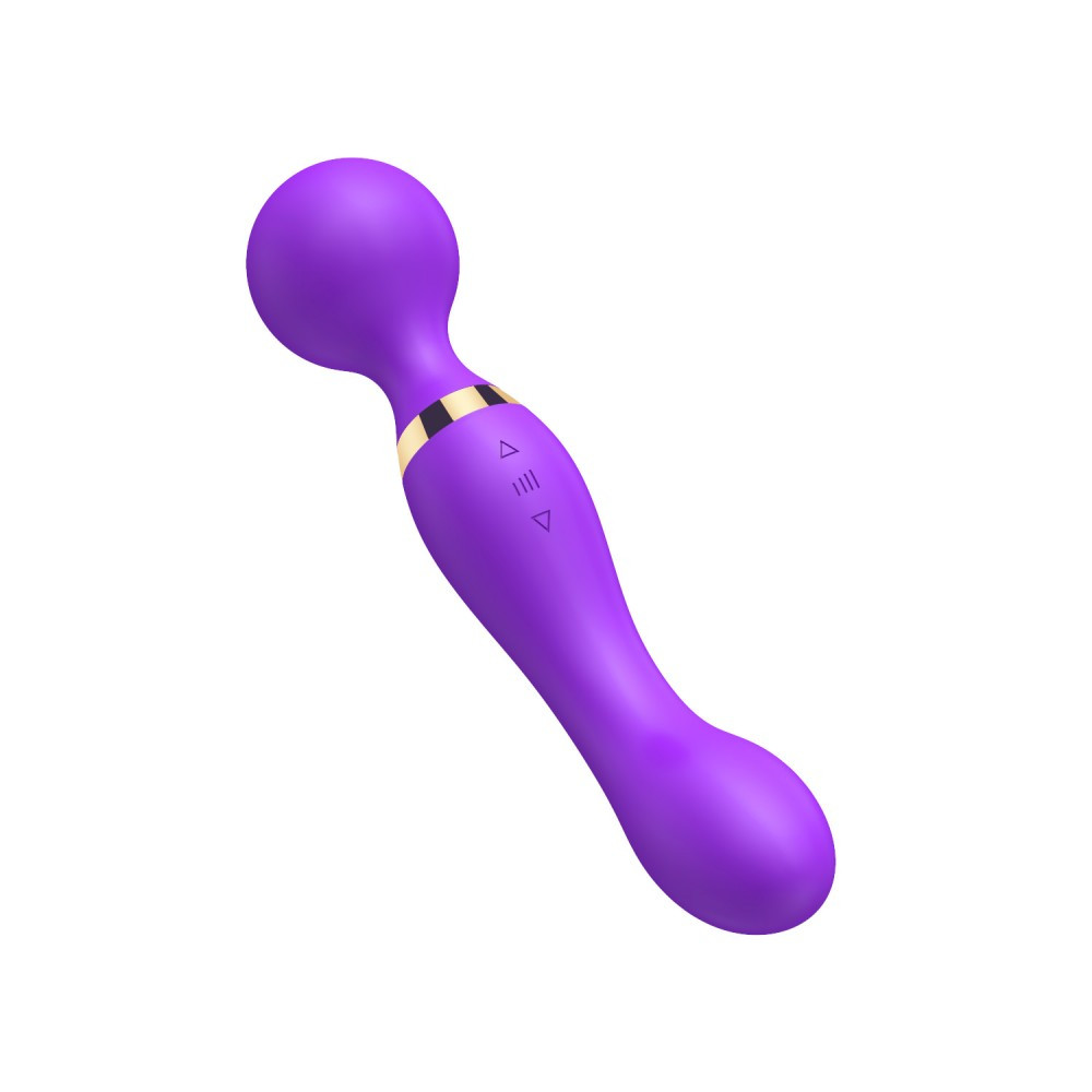 Vibrador Silicone Varinha Mágica Dupla Estimulação Recarregável - 1062