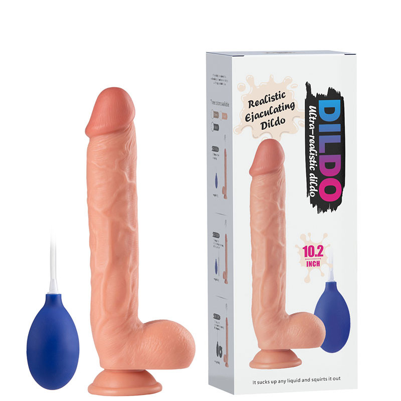Pênis Realístico com Ventosa, Escroto e Veias Salientes Ejaculadora – REALISTIC EJACULATING DILDO - 1920