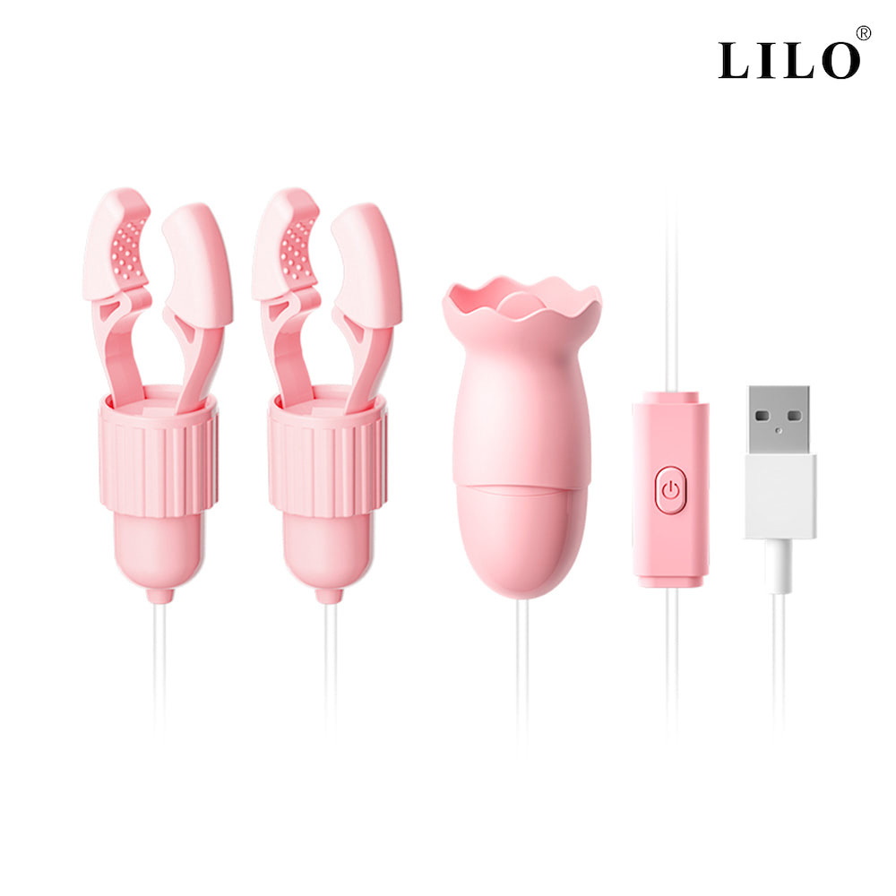 Prendedores de Mamilos de Pressão com Cápsula vibratória e Com mais um estimulador USB - YOUVIBE - 605