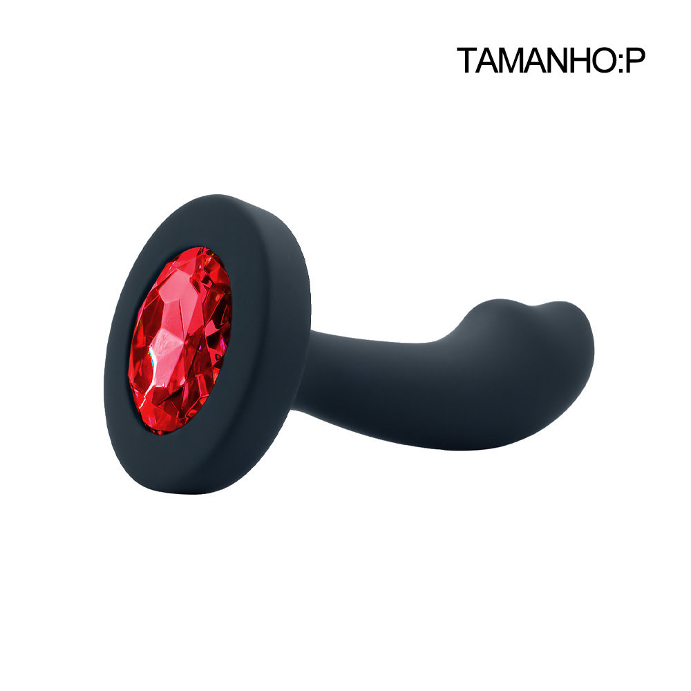 Plug Anal Curvado em Silicone - Tamanho P - 5353