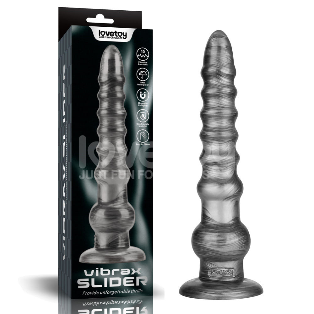 Vibrador flexível 32,3 x 7,3 cm com ventoza e 10 modos de vibração - 12.5" King Sized Vibrating Vibrax Slider - LOVETOY - 7832