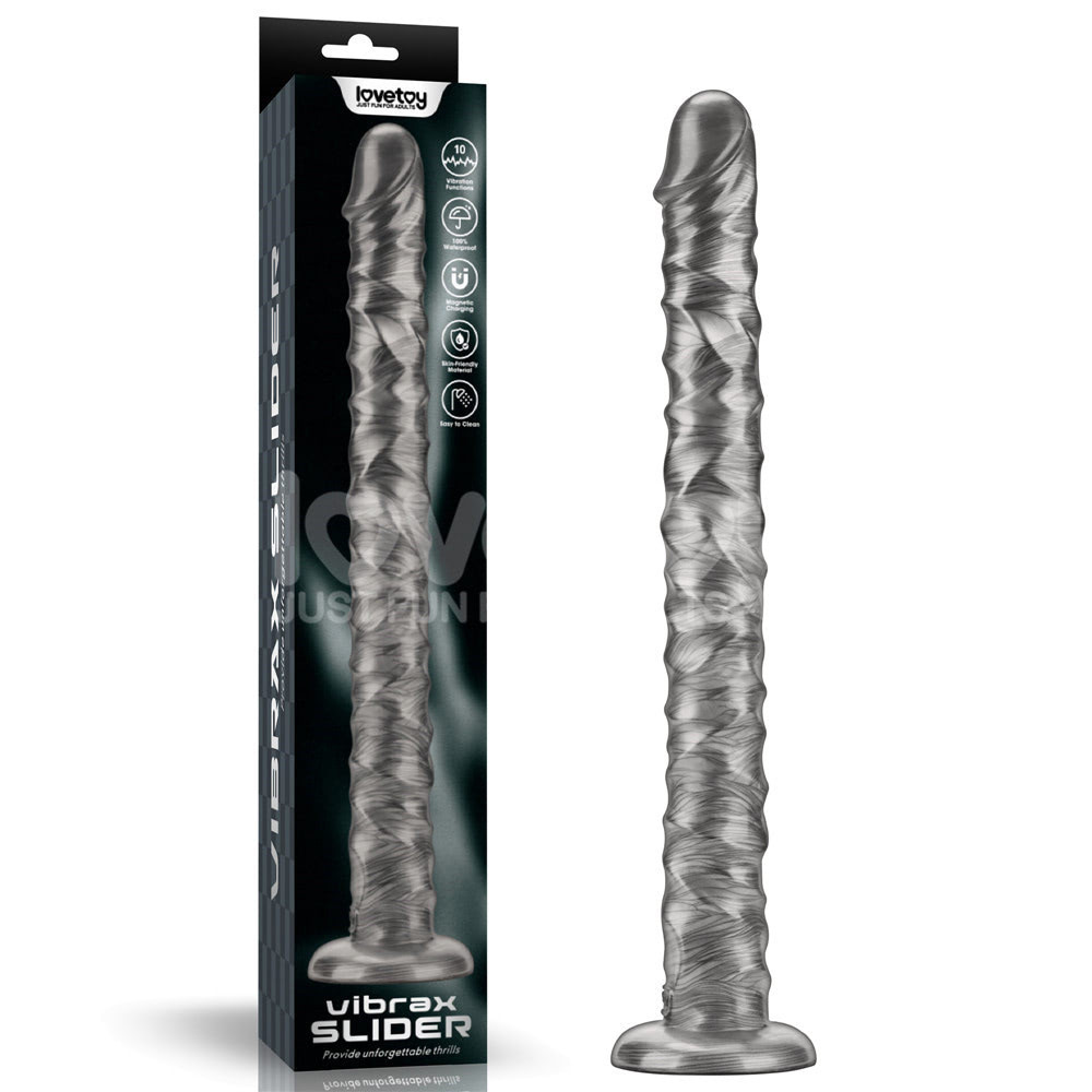 Vibrador flexível 40,8 x 4,4 cm com ventosa e 10 modos de vibração - 16" King Sized Vibrating Vibrax Slider - LOVETOY - 7831