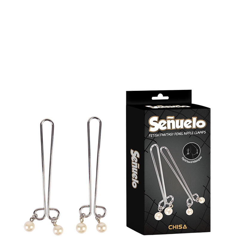 Grampos para Mamilos com Haste Dulpa e Pérolas – CHISA SENUELO FETISH FANTASY PEARL NIPPLE CLAMPS - 7196