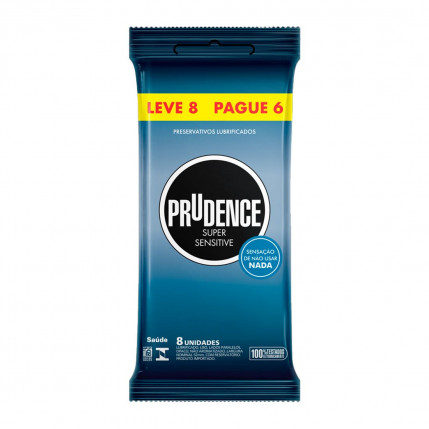 Preservativo Lubrificado Super Sensitive Leve 8 Pague 6 Prudence - 1489