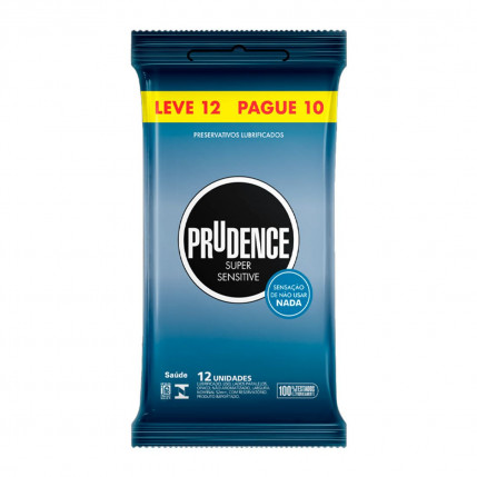 Preservativo Lubrificado Super Sensitive Leve 12 Pague 10 Prudence - 1802