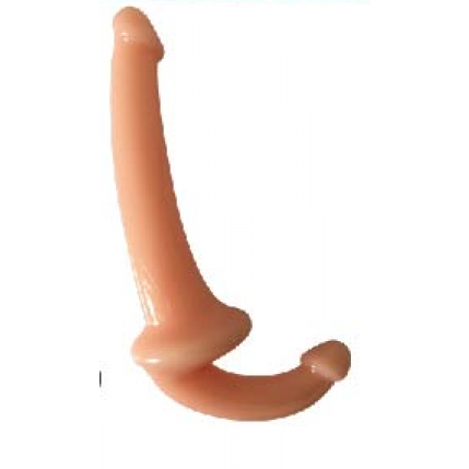 Penetrador Strapless em Silicone Double Fun Cor Bege - 1049