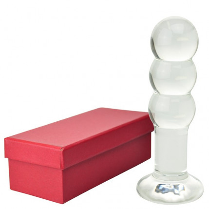 Plug Anal com 3 Esferas de Vidro e Base - Glass Spheres