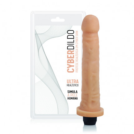 Prótese em Cyber Skin - Colosso - 19,5x3,5 cm com Vibrador Prova d´água