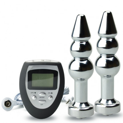 Plug Duplo de Metal com Controle de Eletrochoques - Eletric Pleasure
