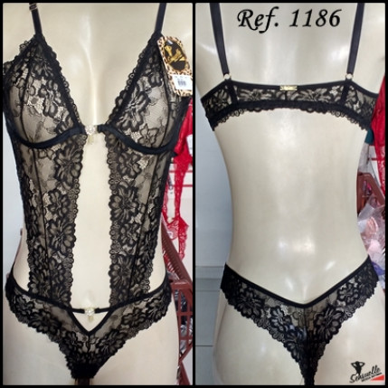 Body Renda Strass Deluxe Sensuelle 1186